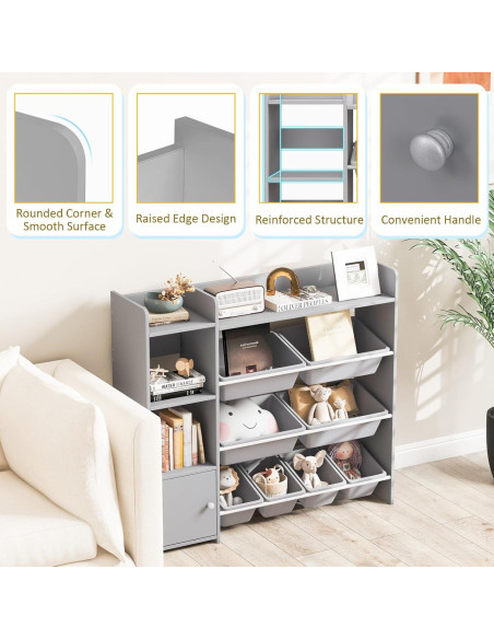 Organizador de Almacenamiento de Juguetes Costzon 4 Niveles 8 Contenedores