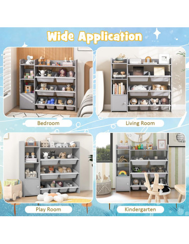 Organizador de Almacenamiento de Juguetes Costzon 4 Niveles 8 Contenedores