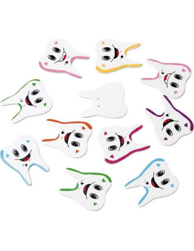 Botones de Madera Coloridos AKOAK - 100 Piezas Diente DIY