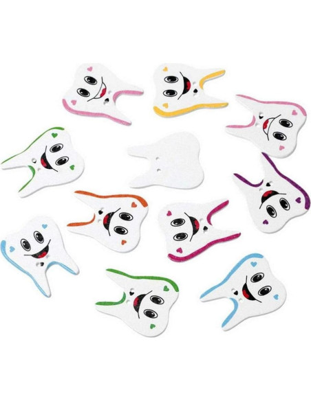 Botones de Madera Coloridos AKOAK - 100 Piezas Diente DIY