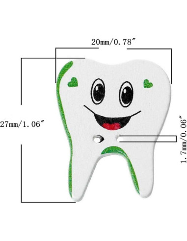Botones de Madera Coloridos AKOAK - 100 Piezas Diente DIY