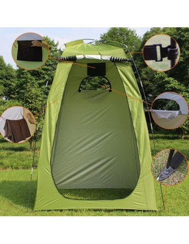 Carpa Privada Lixada 1 Persona 180 cm Verde Militar Ducha Camping