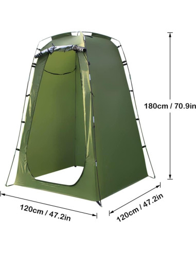 Carpa Privada Lixada 1 Persona 180 cm Verde Militar Ducha Camping