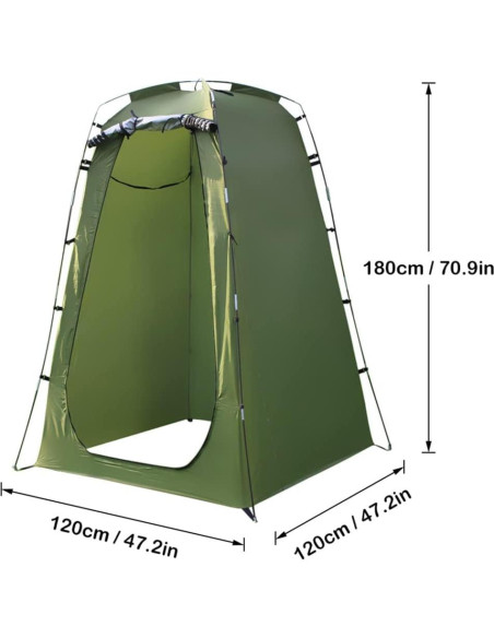 Carpa Privada Lixada 1 Persona 180 cm Verde Militar Ducha Camping