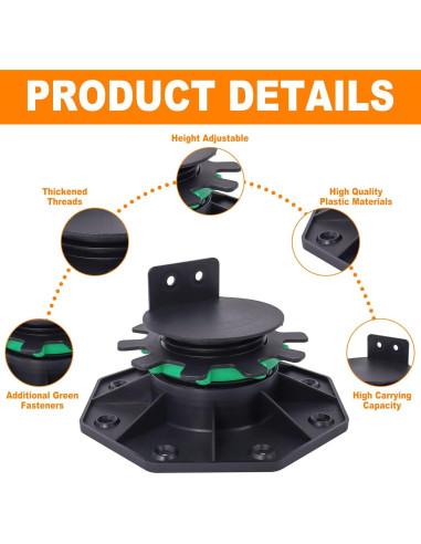 12 Soportes de Deck Ajustables MCCKLE 40-60 mm con Anillo de Bloqueo