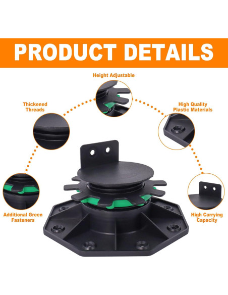 12 Soportes de Deck Ajustables MCCKLE 40-60 mm con Anillo de Bloqueo