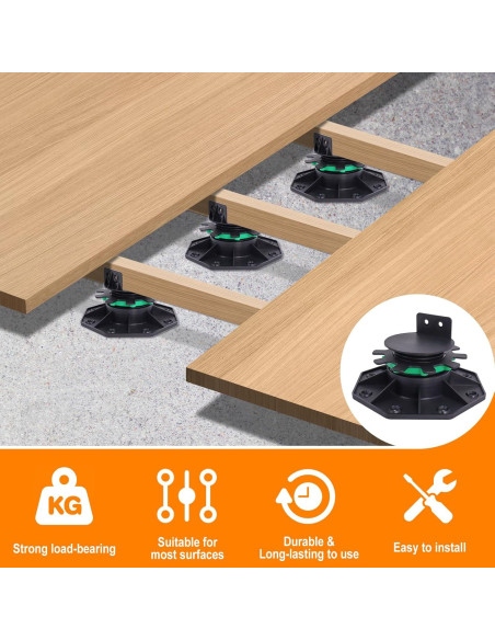 12 Soportes de Deck Ajustables MCCKLE 40-60 mm con Anillo de Bloqueo