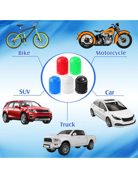 Outus 20 Tapas de Válvula de Neumático Multicolor para Vehículos