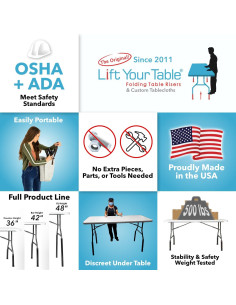 Elevadores de Mesa Plegable Elevate su Mesa - 5 Juegos Altura de Mostrador 2