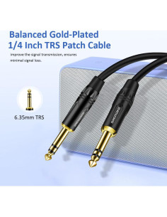 Cable de Audio Estéreo TRS 6.35mm DREMAKE 0.91m Macho a Macho 2