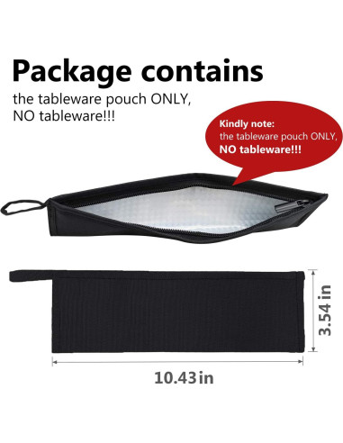 Bolsa Reutilizable Aosbos para Utensilios de Viaje - Negro