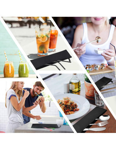 Bolsa Reutilizable Aosbos para Utensilios de Viaje - Negro