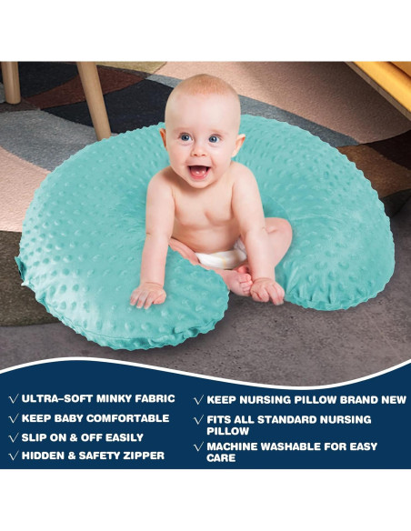 Almohada de Lactancia NiSleep Verde Claro Ajustable 55.9x45 cm