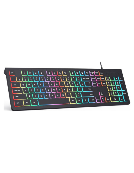 Teclado Retroiluminado con Cable COLIKES Ergonómico 44.1x15.3cm