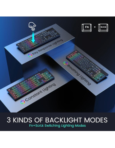 Teclado Retroiluminado con Cable COLIKES Ergonómico 44.1x15.3cm 2