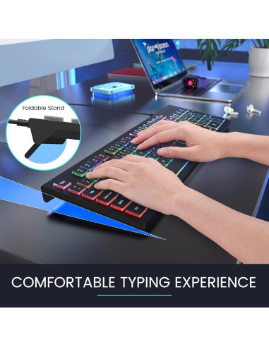 Teclado Retroiluminado con Cable COLIKES Ergonómico 44.1x15.3cm