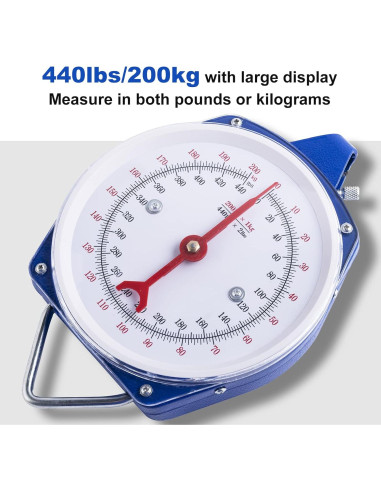 Báscula Colgante Mecánica Yogayet 200kg Azul - Alta Precisión