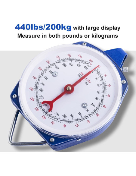 Báscula Colgante Mecánica Yogayet 200kg Azul - Alta Precisión