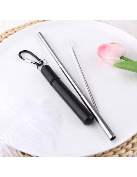 Popote Plegable Reutilizable Sisadodo con Estuche y Cepillo