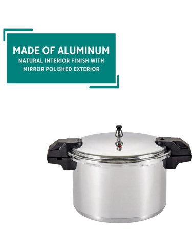 Olla a Presión Mirro de Aluminio Pulido 16 Litros Plata