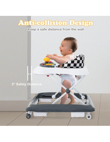 Andador Plegable INFANS 3 en 1 con Música y Altura Ajustable