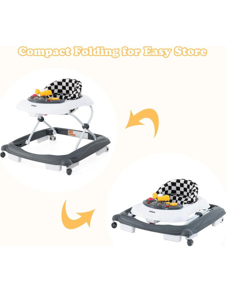 Andador Plegable INFANS 3 en 1 con Música y Altura Ajustable