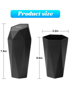 Basurero de coche Osilly compacto negro 1200ml hexagonal 2