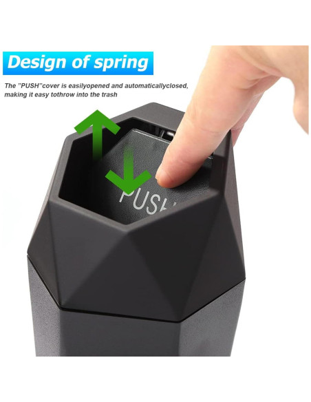 Basurero de coche Osilly compacto negro 1200ml hexagonal