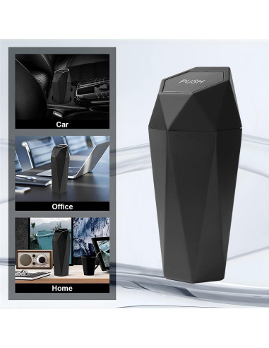 Basurero de coche Osilly compacto negro 1200ml hexagonal