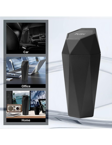 Basurero de coche Osilly compacto negro 1200ml hexagonal