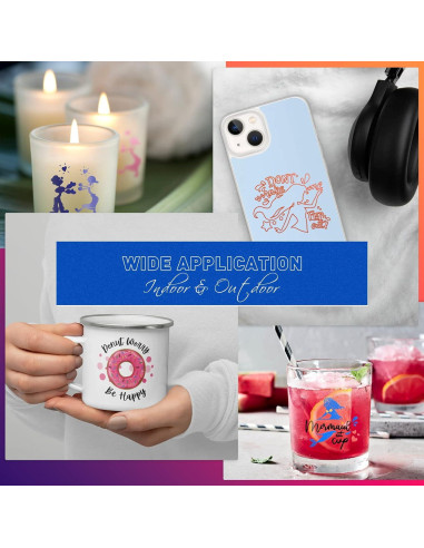 Rollos de Vinilo Adhesivo Permanente Azul HTVRONT 30.48 cm x 3.35 m