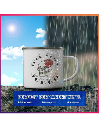 Rollos de Vinilo Adhesivo Permanente Azul HTVRONT 30.48 cm x 3.35 m