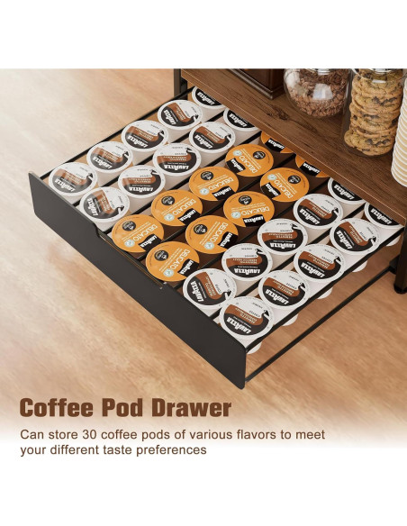 Organizador de Bar de Café BSTSLL 3 Niveles con Cajón para 30 Cápsulas