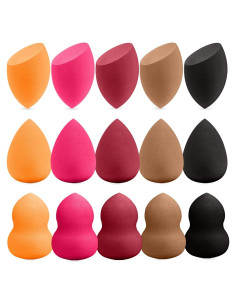 Juego de 15 Esponjas de Maquillaje Multicolor QSdywlyd - Suaves y Reutilizables
