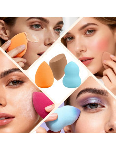 Juego de 15 Esponjas de Maquillaje Multicolor QSdywlyd - Suaves y Reutilizables 2