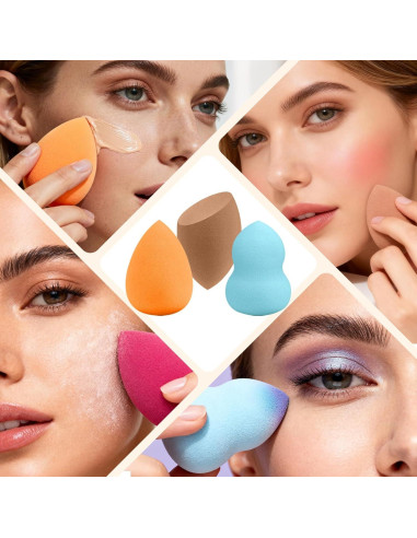 Juego de 15 Esponjas de Maquillaje Multicolor QSdywlyd - Suaves y Reutilizables