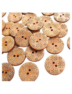 Botones de Costura de Madera Chenkou Craft 50pcs 25mm Flores