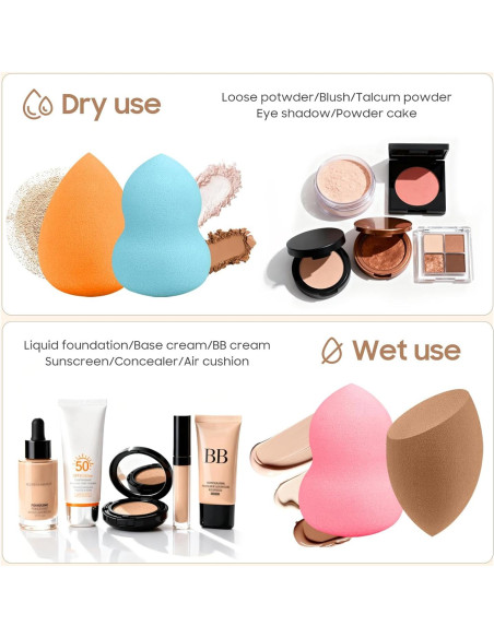 Juego de 15 Esponjas de Maquillaje Multicolor QSdywlyd - Suaves y Reutilizables