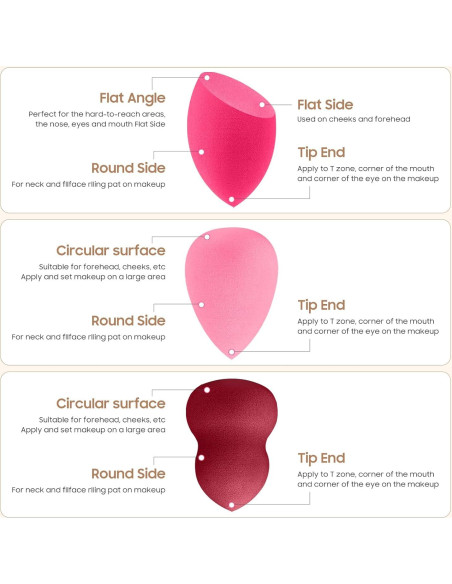 Juego de 15 Esponjas de Maquillaje Multicolor QSdywlyd - Suaves y Reutilizables