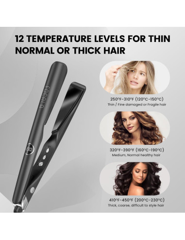 Plancha de Cabello 2 en 1 FOCALA HS168 - Alisador y Rizador 232C