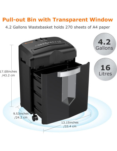 Trituradora de Papel Micro Corte Bonsaii 12 Hojas 60 Minutos