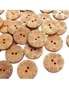 Botones de Costura de Madera Chenkou Craft 50pcs 25mm Flores 2