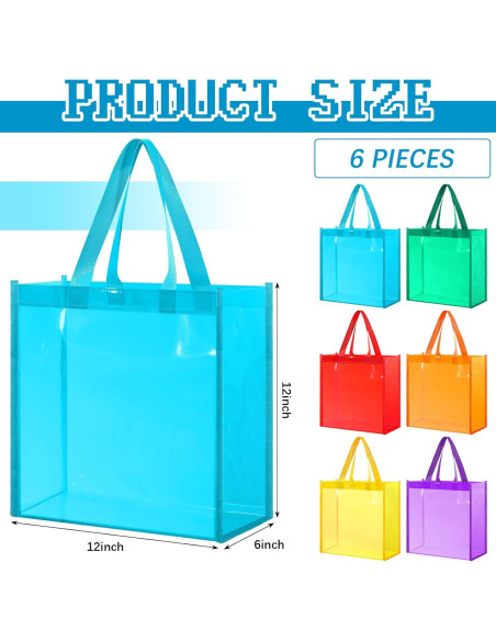 BBTO 6 Pcs Bolsa Tote Transparente Aprobada para Estadio 30x30 cm
