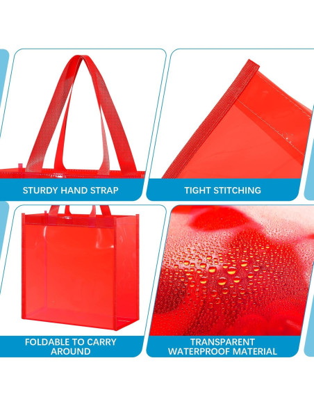 BBTO 6 Pcs Bolsa Tote Transparente Aprobada para Estadio 30x30 cm