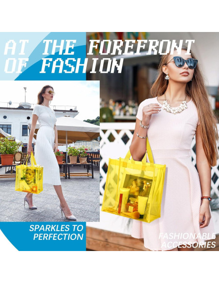 BBTO 6 Pcs Bolsa Tote Transparente Aprobada para Estadio 30x30 cm