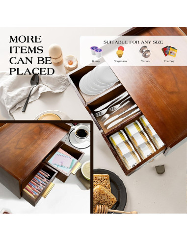 Caja de Almacenamiento de Cápsulas de Café Zoifada, Madera, 35 Cápsulas