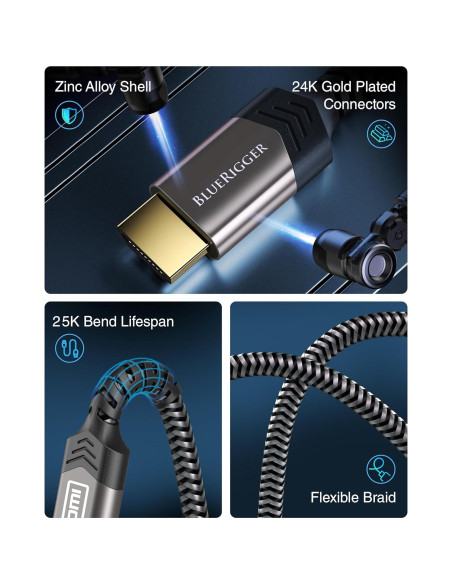Cable HDMI BlueRigger 8K 0.91m Alta Velocidad 48Gbps