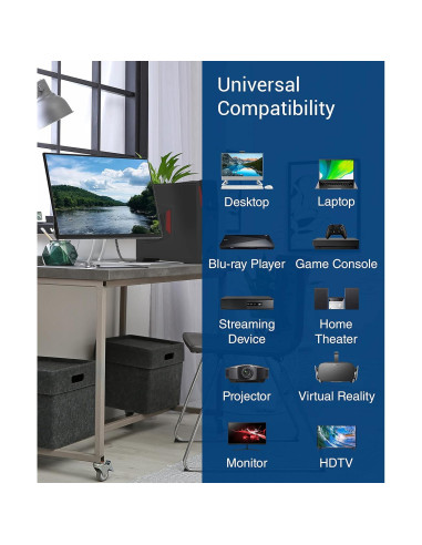 Cable HDMI BlueRigger 8K 0.91m Alta Velocidad 48Gbps