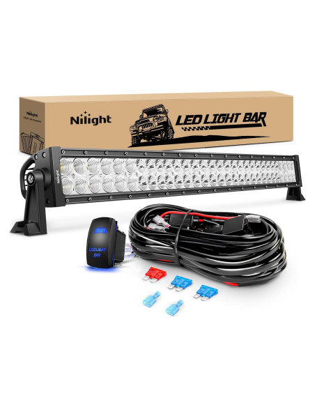 Barra de Luz LED Nilight 81cm 180W con Kit de Cableado ZH079
