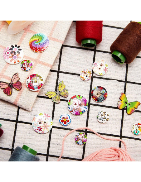 250 Botones de Madera Vintage WILLBOND - 15mm a 25mm